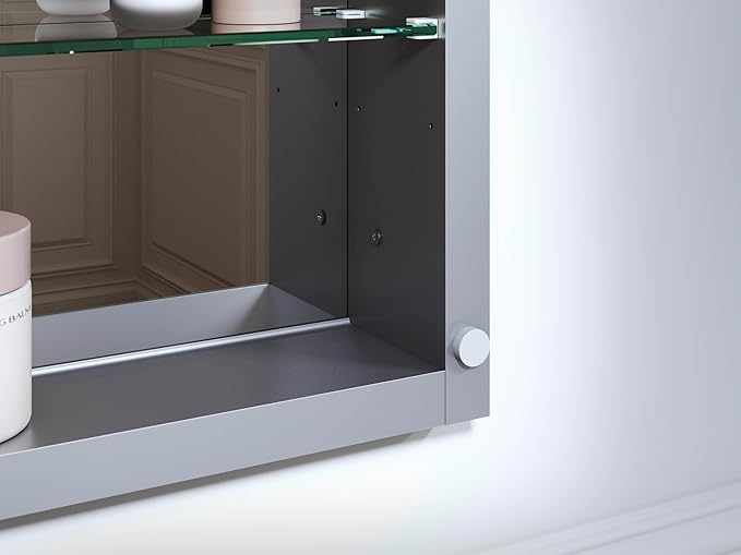 Kohler 35573-NFC-NA Verdera® Medicine Cabinets for Bathroom, Capsule Design, Mirrored Interior, Adjustable Glass Shelves, Rustproof Anodized Aluminum, 15 in. W x 30 in. H