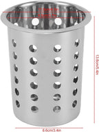 Tyenaza Stainless Steel Utensil Holder, Multipurpose Large Capacity Kitchen Utensil Holder,Utensil Crocks Organizer for Forks, Spoons, Knives, Kitchenware(with Holes)