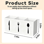 Utensil Holder,Kitchen Countertop Organizer,Silverware Organizer,3 Compartments Silverware Caddy,Plastic Utensil Holder, Large Capacity Cutlery, Spoon, Fork, and Knife Rack (White)