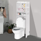 4 Tier Toilet Cabinet Floorstanding Over The Toilet Storage Cabinet Bathroom Storage Organizer Shelf for Home Bathroom,18.9 * 9.06 * 59.06in,White (Type B)
