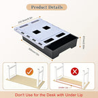 Upgraded Super Capacity 11.85 "x 8.9" Under Desk Drawer Hidden Strorage Drawer Self-Adhesive Slide Out with Smooth Gliding Motion - Attachable & Space-Saving Under Desk Organizer with Screw Kit, Black