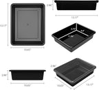 Storex Letter Size Flat Storage Tray – Organizer Bin for Classroom, Office and Home, Black, 20-Pack (62516A05C)