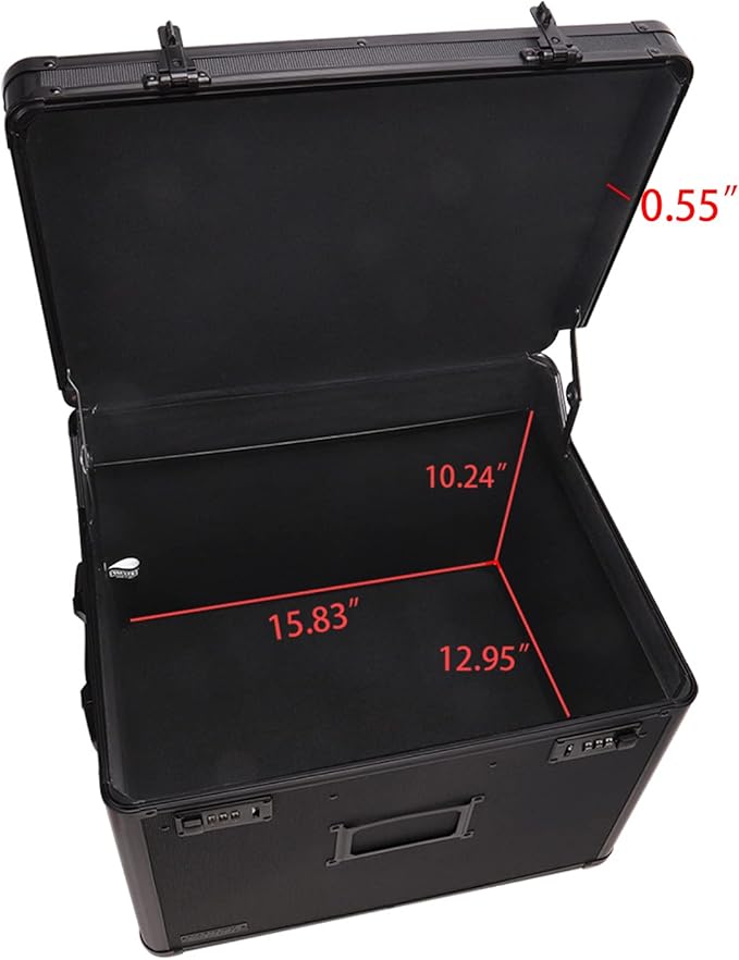 Vaultz Locking Mobile File Chest, Letter/Legal Files, 17.5" X 15.5" X 14.5", Black