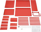 6 Drawer File Cabinet, Metal Vertical Office Filing Cabinets with Lock, Home Office Narrow Storage Cabinet for A4/F4/Letter/Legal (Red)