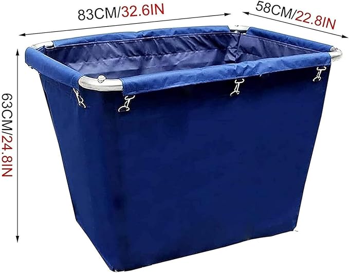 Rolling Laundry Cart with Waterproof Liner Bag, Removable Thick Oxford Cloth Storage Bags for Commercial and Home Use