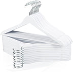 Wooden Hangers 20 Pack, Smooth Wood Hangers with 360° Swivel Hook & Notches, Slim Coat Hanger Wooden for Closet, White