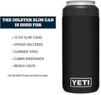 YETI Rambler 12 oz. Colster Slim Can Insulator for the Slim Hard Seltzer Cans, Black (NO CAN INSERT)