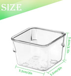 16 PCS Stackable Clear Drawer Organizers 3" x 3" x 2" Square Trays Small Makeup Vanity Storage Bins Clear Desk Drawer Organization Container Dividers for Office Bathroom Kitchen Utensil
