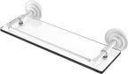 Allied Brass QN-1/16-GAL-WHM Que New 16 Inch Tempered Glass Gallery Rail Shelf, Matte White