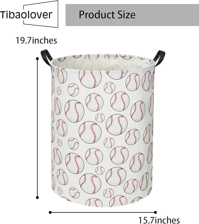 Baseball Kids Laundry Basket Baby Hamper Toy Storage Bin for Boys Room Decor Baby Nursery Hamper Gift Baskets for Bedroom Bathroom(Baseball)