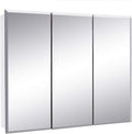 Design House Cyprus Medicine Cabinet, 3 Frameless Mirrored Doors, 2 Adjustable Shelves, Pre-Assembled, Surce or Recess-Mounted, White, 36.3 in. W x 4.4 in. D x 30.1 in. H, 590265