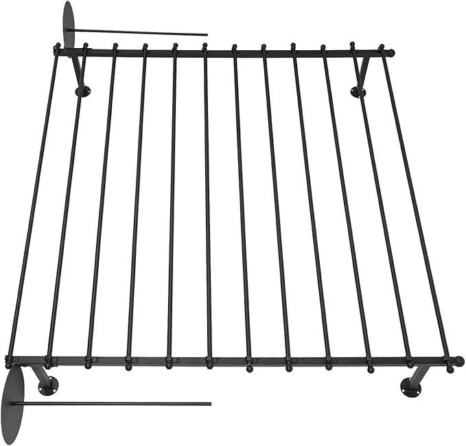 Heavy Duty Iron Ribbon Organizer Rack Wall Mounted, 12-Rod Modern Metal Craft Organizer for Ribbons, Wrapping Paper, Vinyl Rolls, Space Saving Storage Rack for Florist, Home (Black)