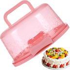Cake Carrier/Storage Container With Server Clear Dome Cake Transport Container 26x22x12.5cm, Airtight Reusable Cakes Carrier With Handle For Party Travel, Spill-Proof Dustproof Food Storage Box