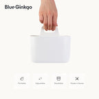 BLUE GINKGO Small Stackable Organizer Caddy – Korean-Made Portable Tote for Bathroom, Office, Crafts, or School Supplies (Square, White)