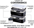Leak Proof Stainless Steel Bento Box, Stainless Steel Lunch Box For Adults, Metal Bento Box, Japanese Lunch Container, Large With Compartment, Korean Bentobox, Non Toxic, Microwave Safe