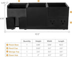 Bostitch Office Konnect Desk Organizer and Charging Station, 2 USB Ports & 2 Plugs, Charges Phones & Tablets, Pencil Cup, 4-Piece Design, Black