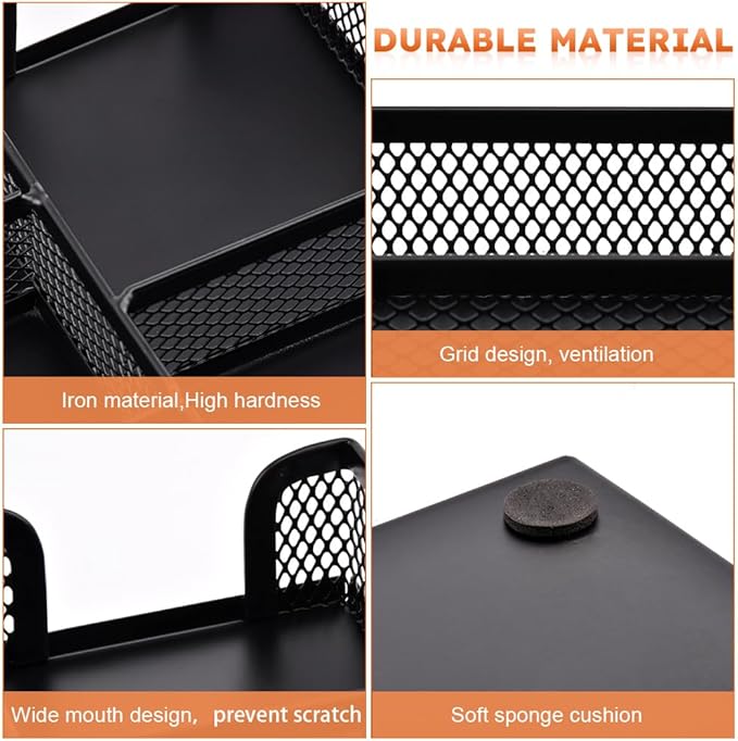 Desk Drawer Organizer, Office Metal Mesh Drawer Divider Organizer Tray with 6 Compartments, Pen Organizer for Desk Drawers Tray Desktop Accessories(COLOR:Black)