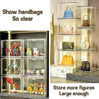 Clear Stackable Plastic Storage Bins with Lid, Dustproof Book Cosmetic Acrylic Display Cases with Magnetic Door, Large Figures Collectibles Showcase