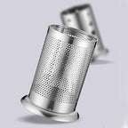 Tissting Stainless Steel Kitchen Utensil Holder, Chopsticks Straw Basket Drying Rack Utensil Organizer, Round Silverware Draining Organizer Drying Rack with Drain Holes