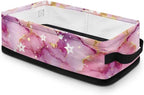 Toilet Paper Baskets Collapsible Storage Bin Rectangular Decorative Basket for Organizing Toilet Paper Basket for Bathroom Living Room Countertop Decor, Pink Marble Star