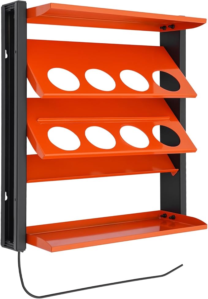 8 Slots Spray Can Holder, Wall Mounted Metal Storage Rack, Paper Towel Holder, Heavy Duty Paint Bottle Organizer for Garage, Workshop, Paint, Lubricant, Tools, DIY, Art Studio
