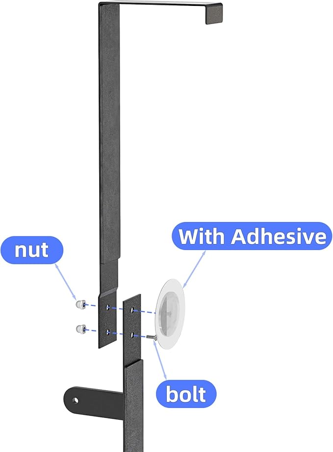 Over The Door Towel Rack, Over Door Towel Racks for Bathroom Door, 3 Tier Towel Storage Hanger Holder for Bathroom Accessories, 24 Inch Towel Bar for Hanging Towels, Black