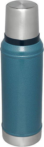 Stanley Classic Legendary Vacuum Bottle 1.0 qt | Wide Mouth with Leakproof Cup Lid | Keep Drinks Hot or Cold | Packable for Travel | Insulated Stainless Steel Thermos | BPA-Free | Hammertone Lake