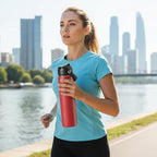 24oz Insulated Stainless Steel Water Bottle, Wide Mouth Double Wall Vacuum, Silicone Straw, Sweat & Leak Proof, BPA Free Insulated Water Flask for Travel, Keep Cold 24h Hot 12h, Scarlet