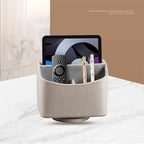 Remote Control Holder, Swivel Desk Organizer and Decorations for Living Room, Bedside Table Organizer Remotes Caddy for TV Controllers/ Stationery/ Art Supplies/ Pen, PU Leather Room Decor Aesthtic