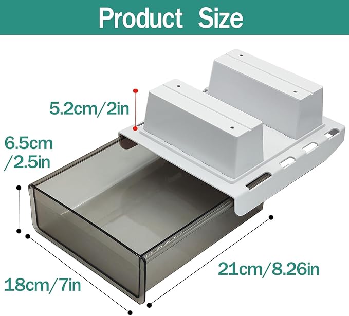 2 Pack Upgrade Under Desk Drawer for Table with Lip,Office Attachable Plastic Desktop Accessories & Workspace Organizers,Hidden Under Table Desk Storage Organizer Pencil Tray Drawer Slide Out