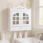 ShellKingdom Over The Toilet Storage Cabinet, Wall Mount Bathroom Cabinet, Narrow Bathroom Wall Cabinet with Doors and Shelf for Towel, Toilet Paper Storage, 17.71 x 15.35 x 6.69 inch