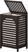 Laundry Hamper, 22.5 Gallon (85L) Bamboo Wood Clothes Laundry Basket with Lid and Handles, Removable Liner (Brown, Large)