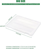 Denkee 8 Pack A4 Paper Organizer Box, Plastic Board Game Storage for Art Supplies 8.5" x 11" US Letter, Portable Scrapbook Paper Organizer Containers for Craft and Arts Storage (2 Inner Size)