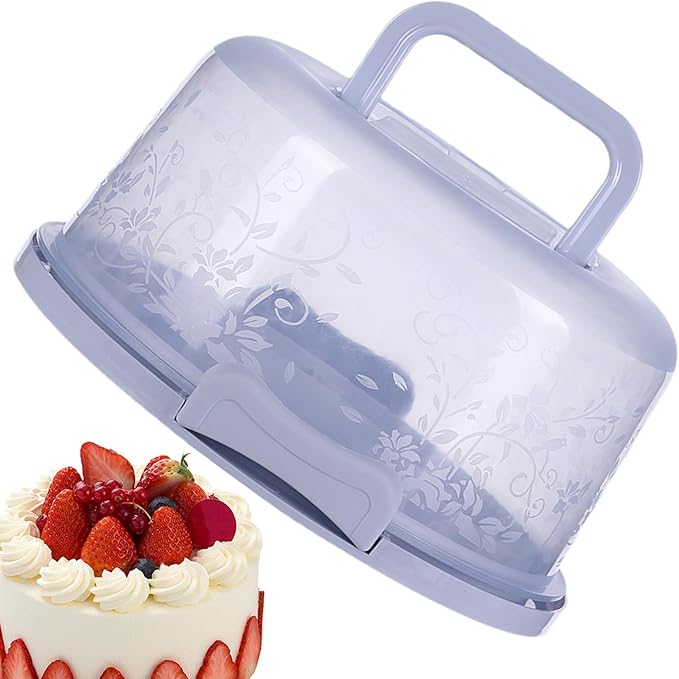 Cake Carrier, Cake Carrier With Lid And Handle, 10x8.6x4.9 Inches, Transparent Dome Reusable Airtight Box, Reusable, Portable, Microwaveable, Dishwasher Safe