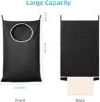 KEEPJOY XL 2-Pack Door Hanging Laundry Hamper, Size 36.5X22.5 Inch Door Hamper Bag with Large Opening and Sturdy Hooks for All Family Laundry Storage bag (Black-2Pack)
