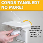 2 Pack Single Wall Outlet Shelf Home Wall Shelf Organizer for Outlets, Perfect for Bathroom Kitchen Bedroom with Cord Management and Easy Installation. (White)