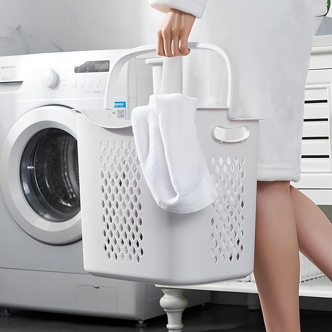 4-Tier Rolling Laundry Sorter with Removable Baskets, Laundry Cart Organizer for Bathroom, Laundry Room & Closet, Space-Saving Storage for Home and Dorm, White