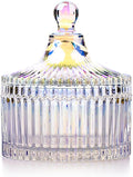 Colorful Glass Jar With Lid,Candy Cookie Jars,Mystery Jewelry Jar,Buffet Biscuit Containers Food Storage Decorative Office Candy Dish(Dazzling Colors)
