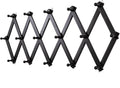Accordion Wall Hanger with 16 Hooks, Wooden Wall Expandable Coat Rack for Coat, Hats, Baseball Caps, Coffee Mug, Jewelry(Black)