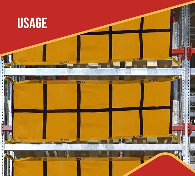 Mytee Products 2 Pack 2"x122.5" Pallet Rack Safety Nets for 10 ft Pallet Bays - 2400 lbs Breaking Strength Rack Safety Netting for Holding Pallets in Place - Warehouse Storage Shelving Accessories
