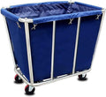 Rolling Laundry Cart with Waterproof Liner Bag, Removable Thick Oxford Cloth Storage Bags for Commercial and Home Use