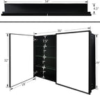 Medicine Cabinet with Aluminum Framed Mirror,36"x32" Surface Mount or Recessed Mount Bathroom Vanity Mirror,Single Door Bathroom Mirror with Storage Cabinet