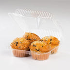 Decony Clear Jumbo Cupcake Muffin Container Boxes disposable plastic boxes Holds 4 jumbo Cupcake muffins each - 11 boxes