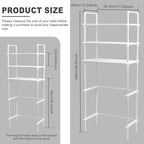 Over The Toilet 3-Tier Storage Cabinet, Above Toilet Storage Rack, Behind Toilet Shelf, Bathroom Organizer Freestanding Toilet Shelf Space Saver for Home Bathroom (White)