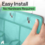 GORILLA GRIP Over the Door Shoe Organizer, 24 Large Breathable Mesh Pockets, Space Saving Hanging Storage Holder, Closet Rack Hanger Holds Up to 40 lbs, Hangs on Closets, Shoes, Accessories, Turquoise