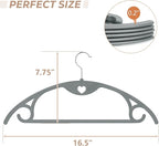 Grey Plastic Hangers 50 Pack: No Shoulder Bumps Ultra Thin Plastic Hanger for Space Saving, Suits, Heavy Duty Coat Clothes Shirt Dress