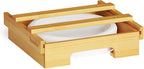 SpaceAid 10-inch Paper Plate Dispenser (Need 11.3 Inches Deep Cabinet Space) Under Cabinet Bamboo Plates Holder, Kitchen Vertical Dipensers Caddy, Bamboo