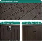 YITAHOME XL 150 Gallon Large Deck Box,Outdoor Storage for Patio Furniture Cushions,Garden Tools,Waterproof,Lockable (Black)