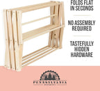 Pennsylvania Woodworks Clothes Drying Rack: Solid Maple Hardwood Laundry Rack for Bedding, Blankets, Towels & More, Heavy Duty, Folding Drying Rack Made in USA, No Assembly Needed, Extra Large