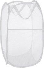 BATTOO Deluxe Strong Mesh Pop up Laundry Hamper Basket with Side Pocket for Laundry Room, Bathroom, Kids Room, College Dorm or Travel White